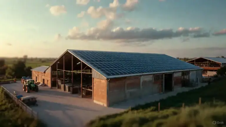 Finanziamento Parco Agrisolare per impianto fotovoltaico su stalla agricola moderna.