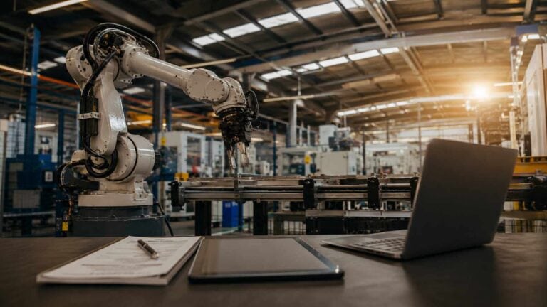Leasing strumentale per macchinari industriali in un moderno stabilimento produttivo automatizzato