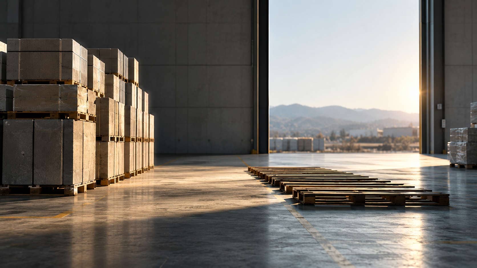 Capacità finanziaria residua: perché non conviene utilizzare tutto il debito sostenibile 1 Magazzino industriale con merci accatastate e un’ampia area volutamente libera tra i pallet