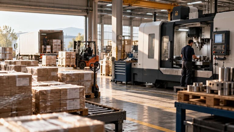 Liquidità o investimento? La struttura del finanziamento dipende dalla fonte di rimborso 1 Stabilimento manifatturiero con merci in spedizione e macchina CNC in lavorazione